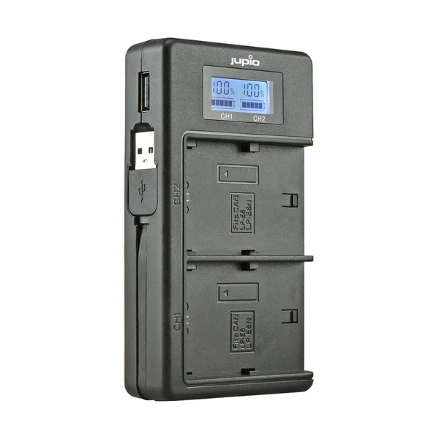 Buy Jupio USB Dedicated Duo Charger with LCD for Canon LP-E6/LP-E6N Batteries at Topic Store